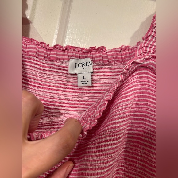 EUC J Crew Pink and White Striped Sundress Size L - Picture 4 of 7